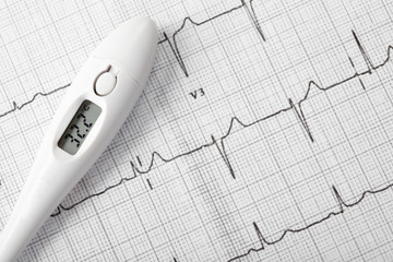 thermometer on the cardiogram