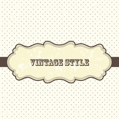 Vintage frame with polka dot background