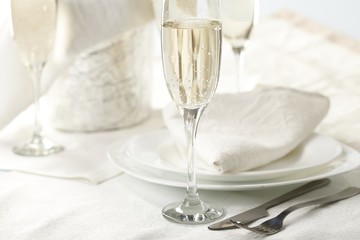 table set for a wedding dinner..