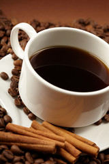 cup of coffee with cinnamon