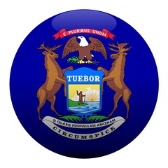 boule michigan ball drapeau flag