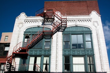 Fototapeta na wymiar immeuble d'une rue de Boston, Massachusetts