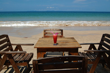 Tropical drink on the beach