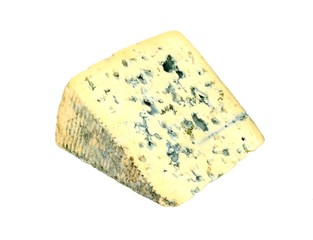 Slice of french musty cheese - Bleu d'auvergne variety