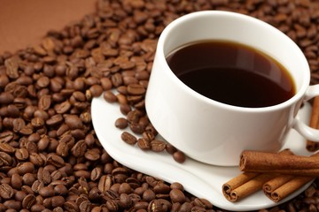 cup of coffee with cinnamon