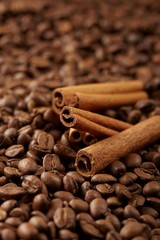 coffee beans and cinnamon