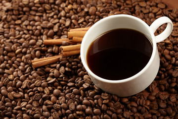 cup of coffee with cinnamon
