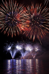 Firework - violet fontains with big flares