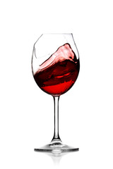 red wine in broken glass