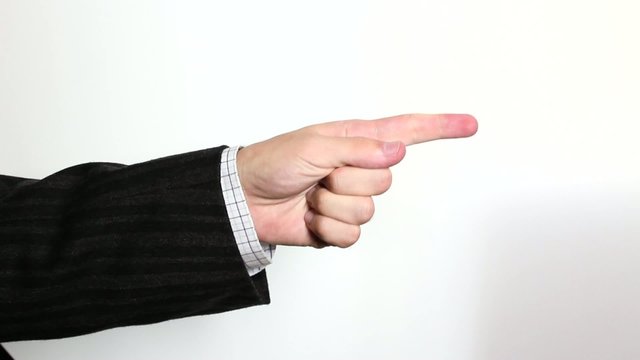 Hand sign: thumb up, down and scolding