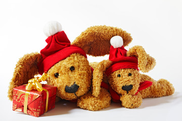 Christmas bunnies with gift 02