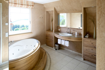 Badezimmer, Holzhaus