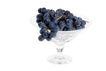 concord grapes in crystal bowl
