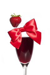 decorated glass of wine