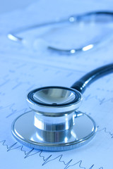 Stethoscope on EKG printout