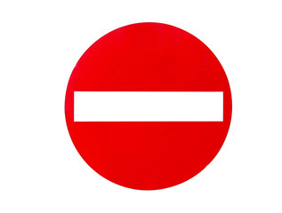 Forbidden sign for traffic