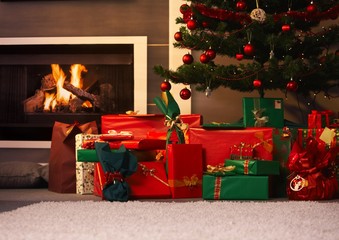 Presents under christmas tree