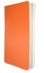 Orange writing-book on a white background