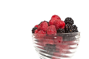 Composition of black and red raspberries