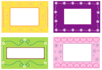 Four color background with text frames