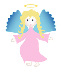 Little angel child, object isolated, vector,