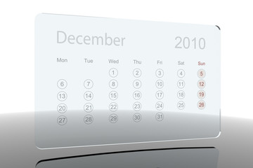 3D Glass Calendar - December 2010
