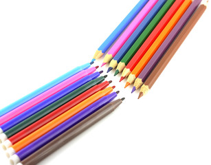 Color pencils and felt-tip pen