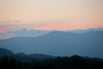 Smoky mountains sunset
