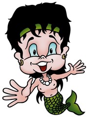 Mermaid - colored cartoon illustration