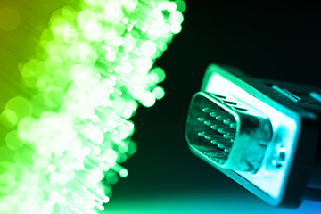 Fiber optics background with lots of light spots