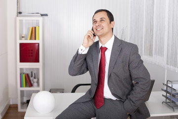 Mature businessman talking on the phone