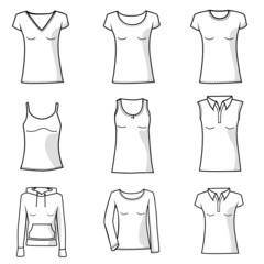 Naklejka premium woman clothes set