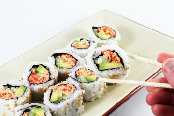 Hand and Sushi