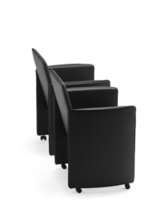 Two chairs isolated against white background