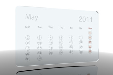 3D Glass Calendar - May 2011