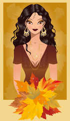 Autumn girl. vector