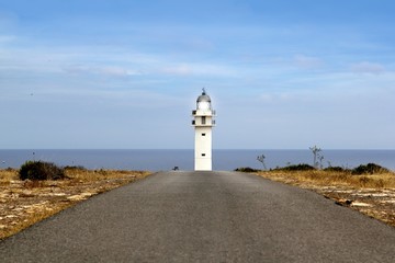 Fototapeta na wymiar Barbaria lighthouse Formentera from road