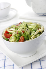 Salad with pasta and vegetables