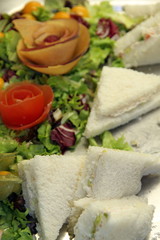Sandwiches,salad  and tomato