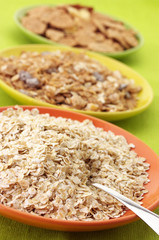 Breakfast cereal in plates