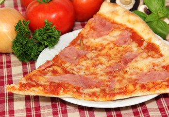 Pizza slice close-up