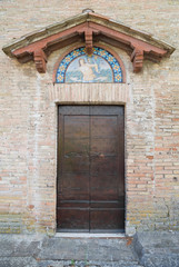 St. Sebastiano Church. Wooden Portal. Perugia. Umbria.