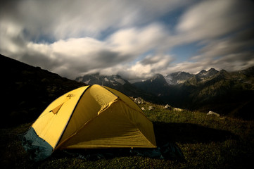 tent at night