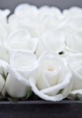 Fototapeta na wymiar white roses, wedding bouquet