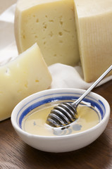 sheep milk cheese with honey