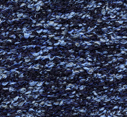 Handwoven blue carpet, close up