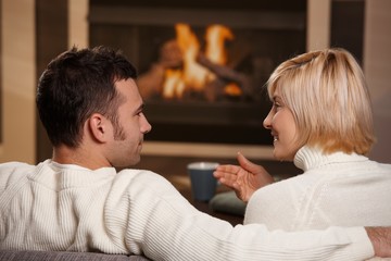 Romantic couple at home