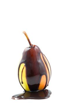 Birne mit Schokolade
