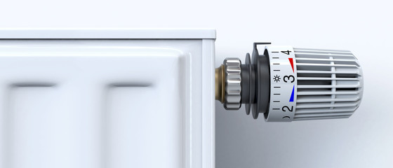 Radiator with thermostat panorama