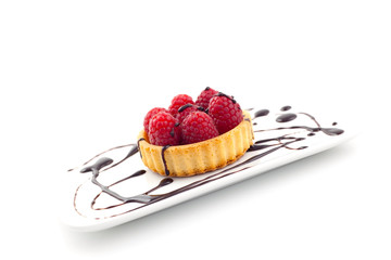 Tortelett mit Himbeeren